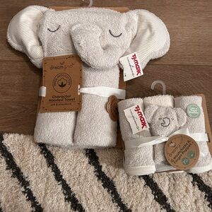 Elephant Hooded Towel Set - Gray